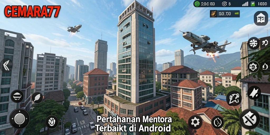 Tampilan gameplay CEMARA77 yang menegangkan dalam genre Tower Defense.