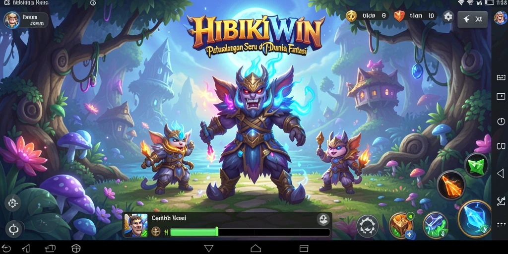 Tampilan gameplay HIBIKIWIN yang epik dalam dunia petualangan.