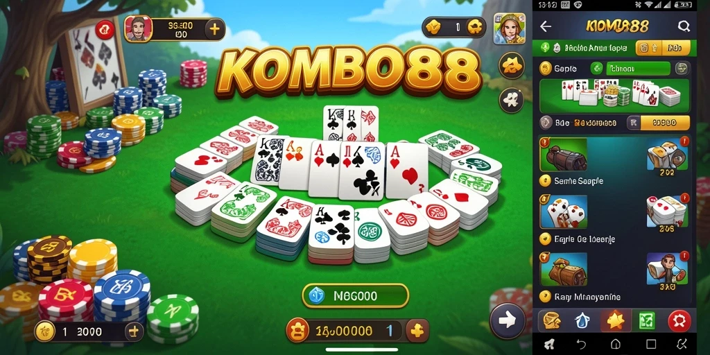 Tampilan seru gameplay Gaple KOMBO88.