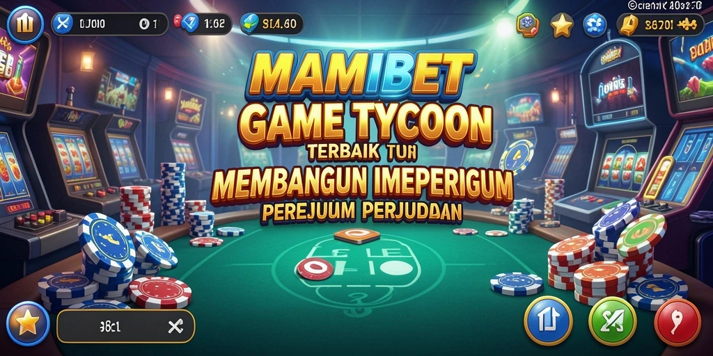 Tampilan gameplay MAMIBET yang menggambarkan keseruan membangun bisnis perjudian.