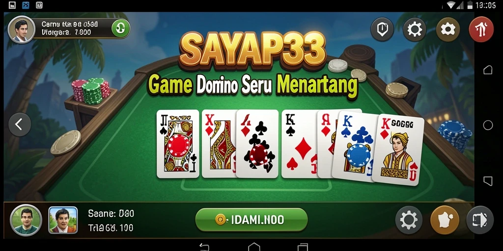 Tampilan gameplay domino yang seru dan interaktif di SAYAP33.