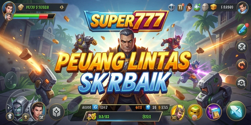 Screenshot SUPER777 menampilkan peperangan intens dengan grafis menawan.